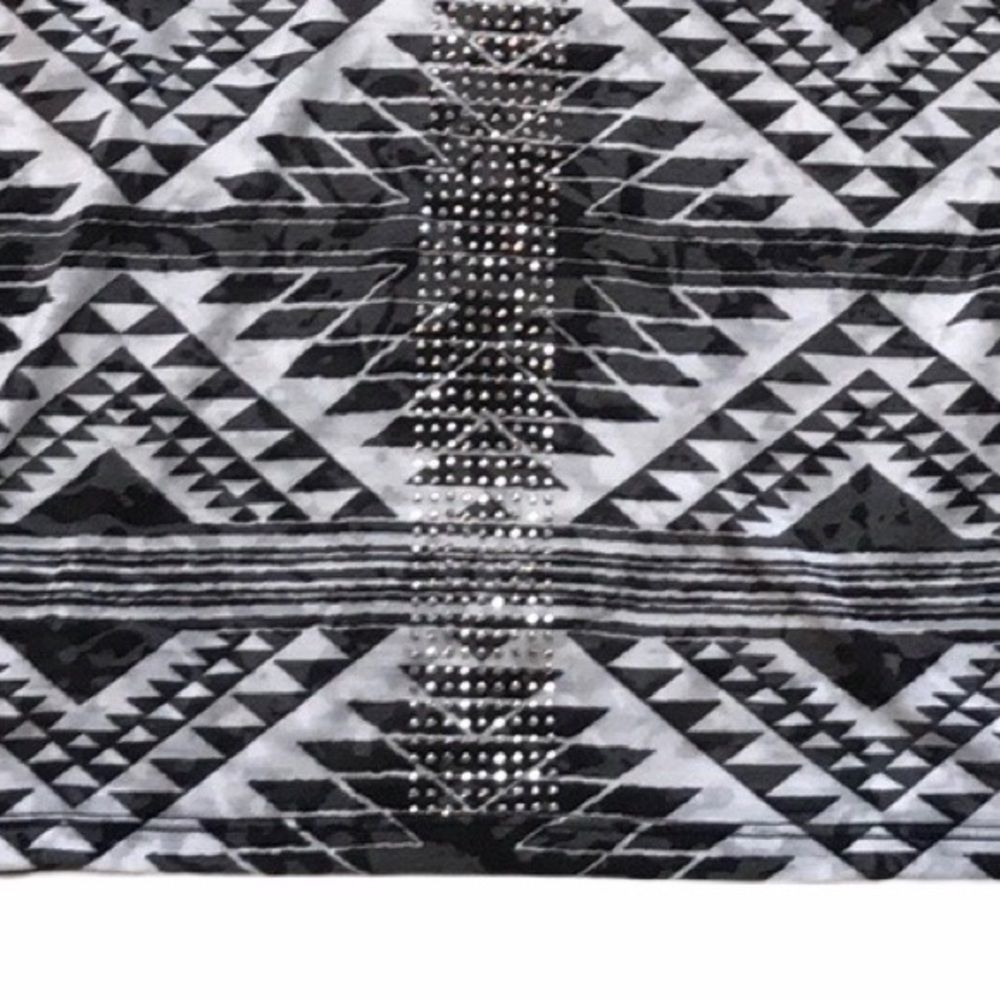 INC Cold Shoulder Aztec Print Rhinestone Tee - Picture 10 of 11